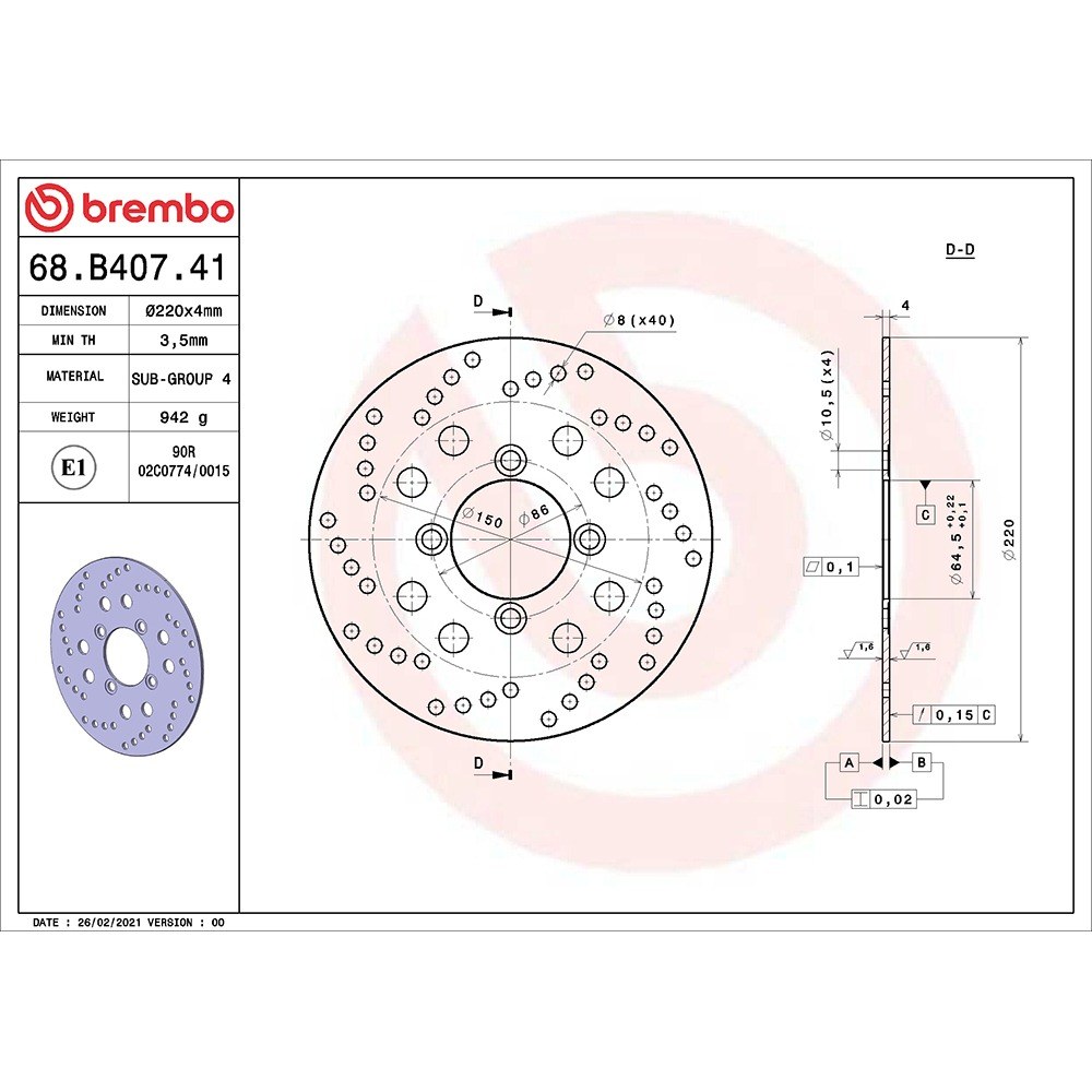 Brembo | Bremsscheibe Oro
