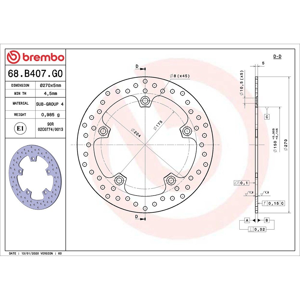 Brembo | Bremsscheibe Oro