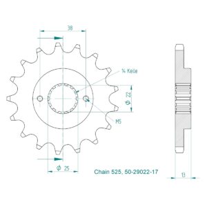 Esjot | Kettenritzel 17 Z