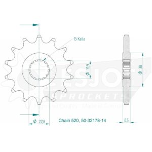 Esjot | Kettenritzel 14 Z