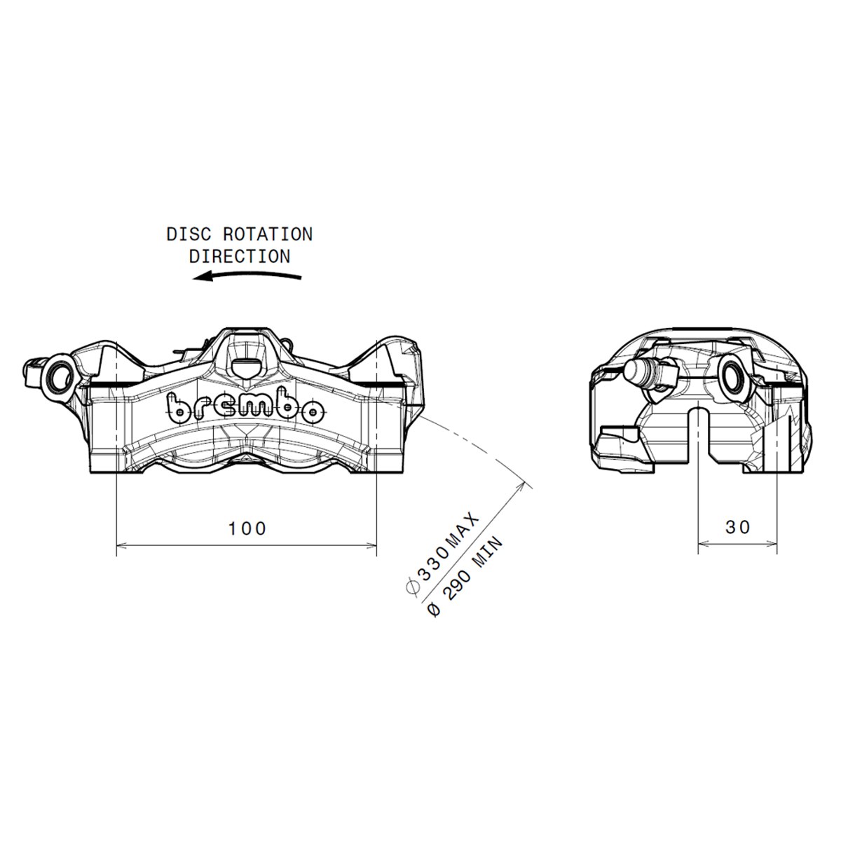 Brembo | Bremszange links (schwarz)