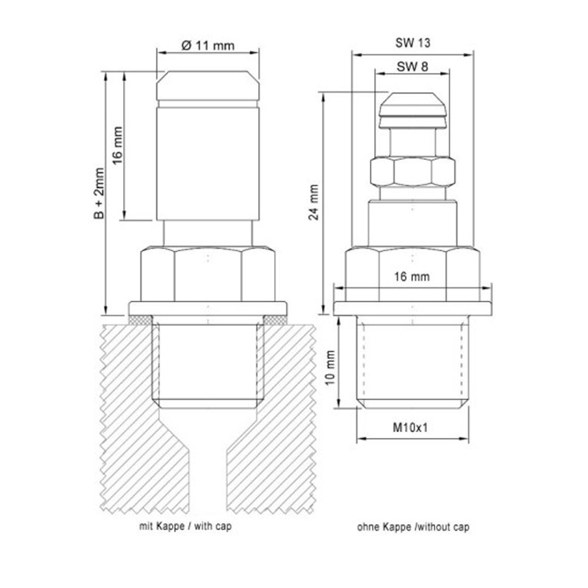 Stahlbus | Entlüftungsventil M10x1.0 Einschraubtiefe = 10mm,